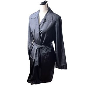 ✨ MAX & Co. Active Wrap Trench Coat M Black Rare Vintage Pre-owned Excellent✨